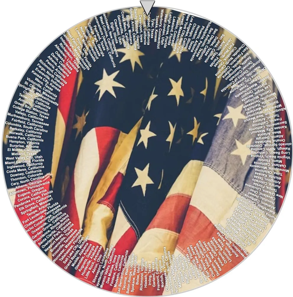 spin this random US city wheel